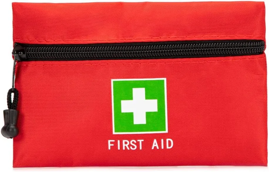 Red Emergency Bag First Aid Small Empty Travel Rescue Pouch First Responder Storage Medicine Pocket Bags for Car Home Office Kitchen (6.3x4.3" 12pcs green print)