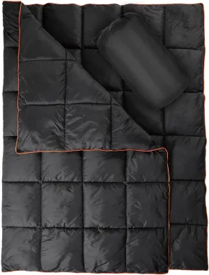 REDCAMP Alternative Down Camping Blanket, Waterproof and Warm Outdoor Travel Quilt for Camping, Hiking and Backpacking, 79"x59", Black