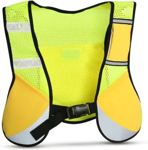 Reflective Sporting Vest, Multi Function Night Sporting Reflective Cycling Running Vest Hiking Jacket Light Up Running Vest for Running Biking Walking
