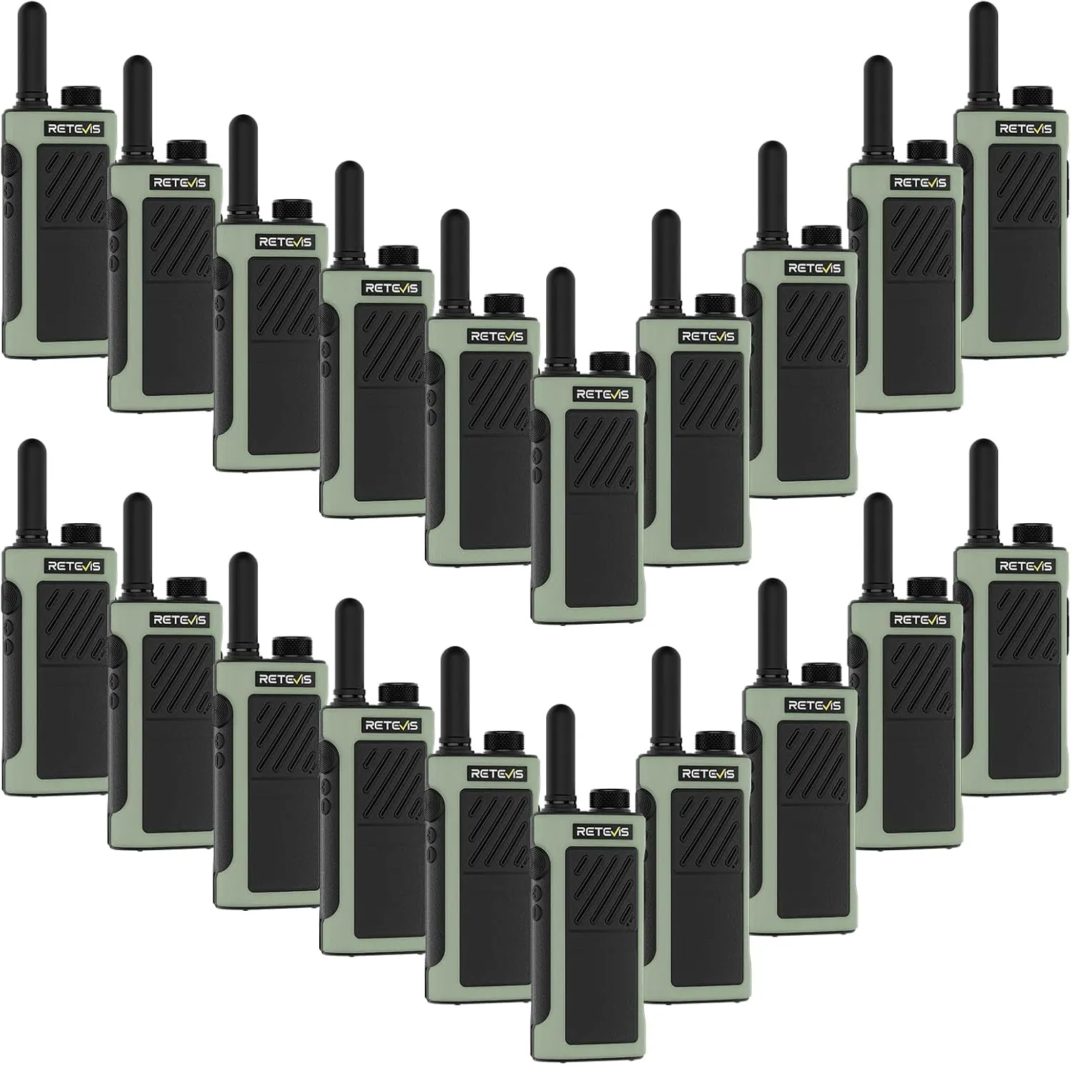 Retevis RB66P Fast Charging 2 Way Radio, Commercial Walkie Talkies,1500mAh Battery,USB-C Charging,Two Way Radio Long Range for School Nursing Home (20 Pack)