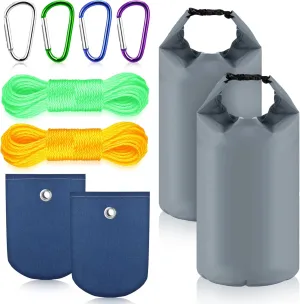 Riakrum 2 Sets Bear Food Bag for Camping Ultralight Hanging System Include 10 L Waterproof Bear Bag with Pulley System Nylon Ropes and Clips for Camping Hiking Backpacking(Blue)