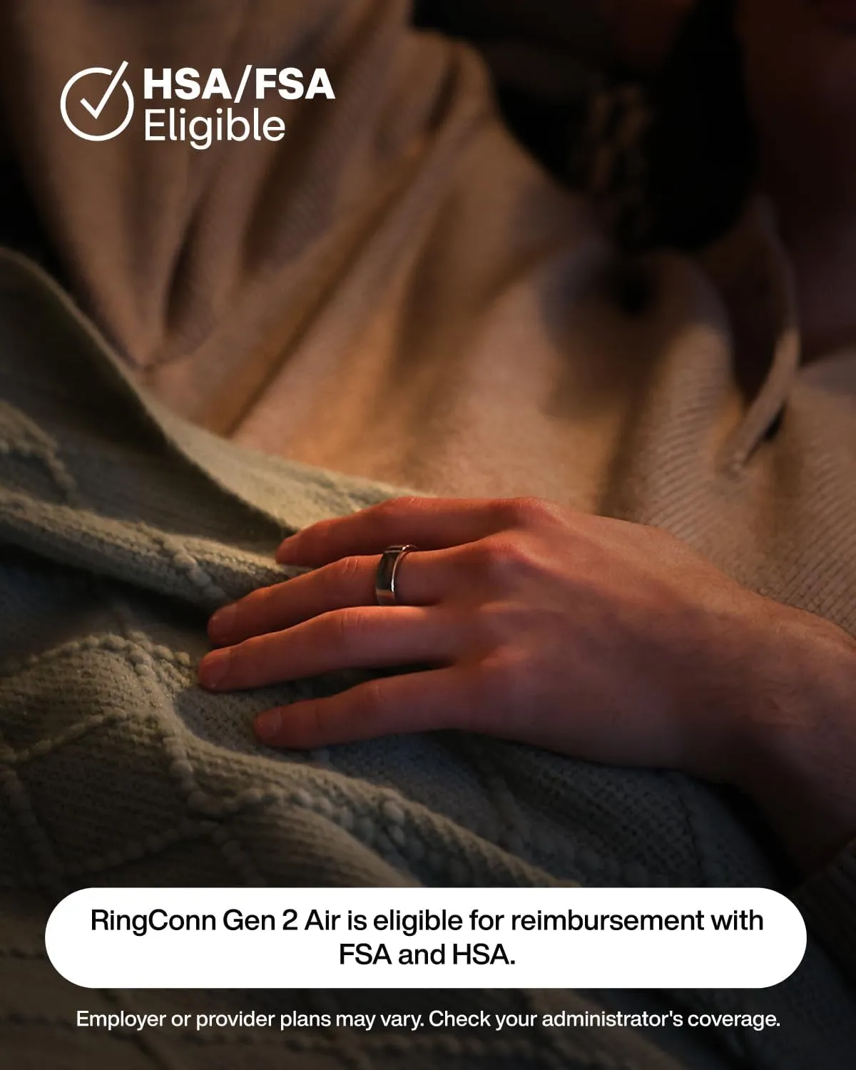 RingConn Gen 2 Air, Ultra-Thin AI Smart Ring, 10-Day Battery Life, Fitness/Sleep/Stress/HR Tracker for Women&Men, No App Fee for Standard Features, iOS & Android Compatible (Size 11, Dune Gold)