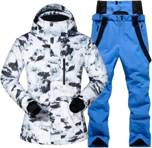 RIUIYELE Men Ski Jacket Ski Pants Winter Warm Windproof Waterproof Outdoor Sports Snowboarding Ski Coat Trousers Ski Suit