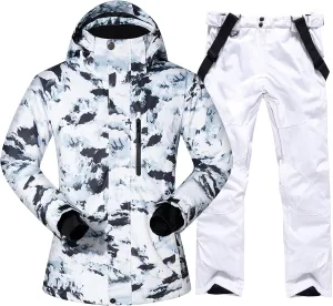 RIUIYELE Men Ski Jacket Ski Pants Winter Warm Windproof Waterproof Outdoor Sports Snowboarding Ski Coat Trousers Ski Suit