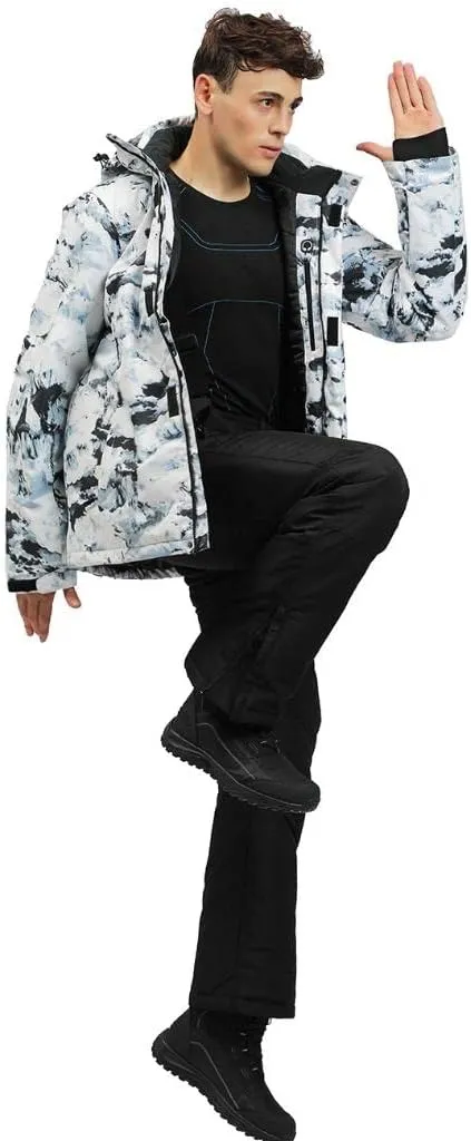 RIUIYELE Men Ski Jacket Ski Pants Winter Warm Windproof Waterproof Outdoor Sports Snowboarding Ski Coat Trousers Ski Suit