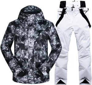 RIUIYELE Men Ski Jacket Ski Pants Winter Warm Windproof Waterproof Outdoor Sports Snowboarding Ski Coat Trousers Ski Suit