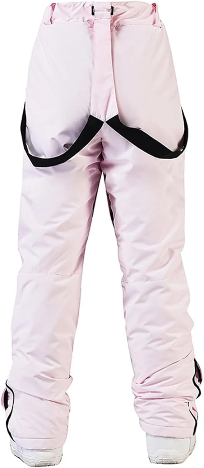 RIUIYELE Women's Detachable Ski Bib Pants Outdoor Windproof Waterproof Snow Pants Insulated Warm Pants