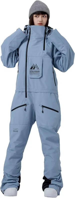 RIUIYELE Womens Mens One Pieces Ski Suits Jumpsuits Insulated Waterproof Snowsuits Winter Outdoor Snowboard Coveralls