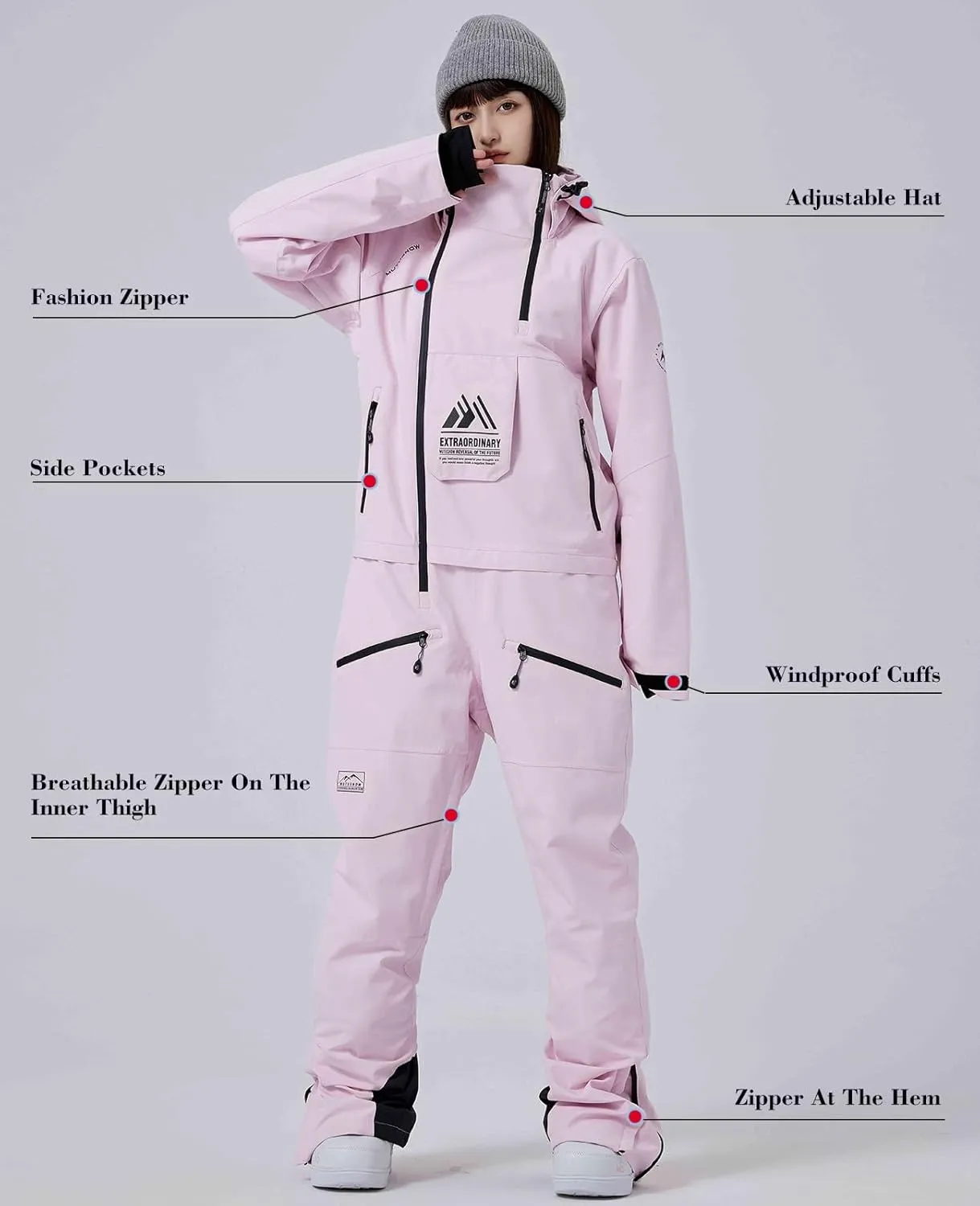 RIUIYELE Womens Mens One Pieces Ski Suits Jumpsuits Insulated Waterproof Snowsuits Winter Outdoor Snowboard Coveralls
