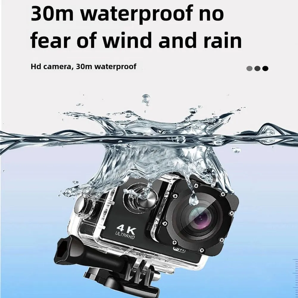 Roamixs Vision  4K, Roamixs Vision 4k Action Camera, HD Waterproof Outdoor Underwater Cameras for Photography and Diving Enthusiasts, Record Every Moment of Life (Black,64G)
