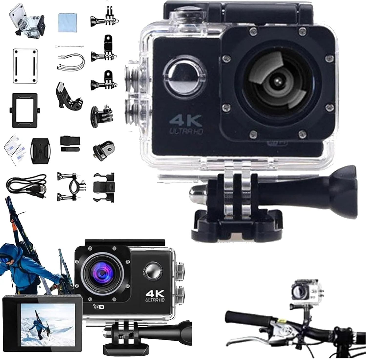 Roamixs Vision  4K, Roamixs Vision 4k Action Camera, HD Waterproof Outdoor Underwater Cameras for Photography and Diving Enthusiasts, Record Every Moment of Life (Black,64G)