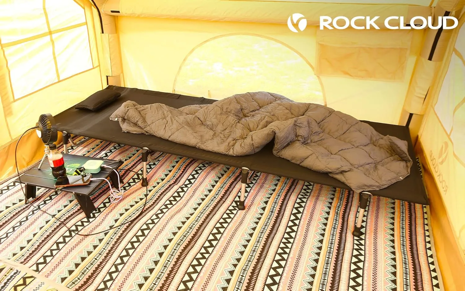 ROCK CLOUD Packable Camping Blanket Ultralight Outdoor Blankets Stadium for Hiking Camp Travel Outside Sports, Grey