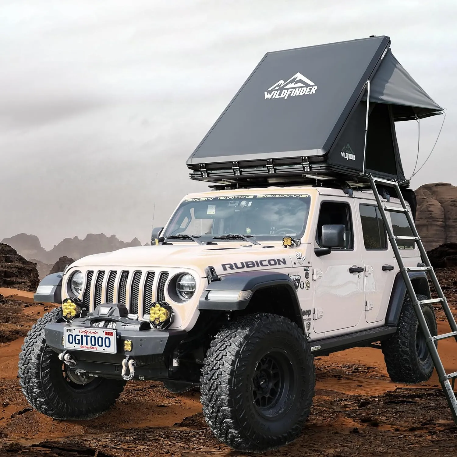 Rooftop Tent Hardshell, 2-3 Person Camping Car Roof Top Tent Hard Shell Suitable for Jeep, SUV, Truck, Van
