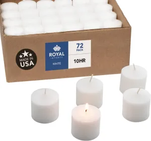 Royal Imports Votive Candle, Unscented White Wax, Box of 72, for Wedding, Birthday, Party, Spa, Holiday & Home Decoration (10 Hour Burn Time)
