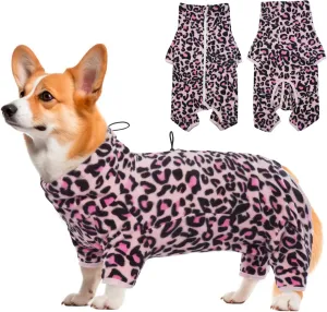 ROZKITCH Dog Winter Coat Soft Fleece Pullover Pajamas, Pet Windproof Warm Cold Weather Jacket Vest with Luminous Zipper, Jumpsuit Apparel Outfit Clothes for Small Medium Large Dog L-Pink 2XS
