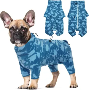 ROZKITCH Dog Winter Coat Soft Fleece Pullover Pajamas, Pet Windproof Warm Cold Weather Jacket Vest with Luminous Zipper, Jumpsuit Apparel Outfit Clothes for Small Medium Large Dog Shark M