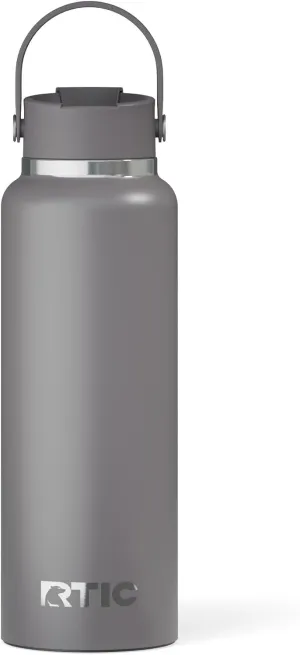 RTIC 40oz Outback Bottle, Insulated, Stainless Steel, Metal, Double Wall Vacuum-Insulation, Ceramic Lined, Leak-Proof Lid, BPA-Free Water Flask for Hiking, Running, Sports, Outdoor, Graphite