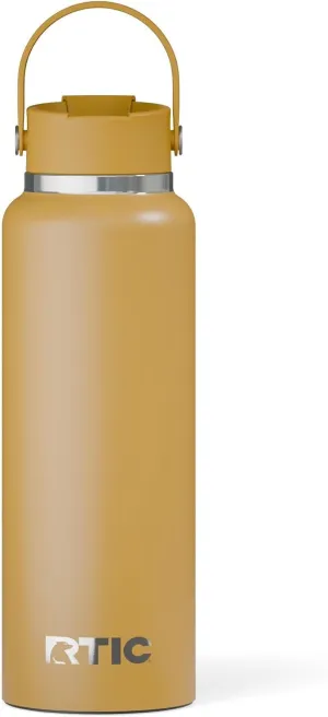 RTIC 40oz Outback Bottle, Insulated, Stainless Steel, Metal, Double Wall Vacuum-Insulation, Ceramic Lined, Leak-Proof Lid, BPA-Free Water Flask for Hiking, Running, Sports, Outdoor, Harvest