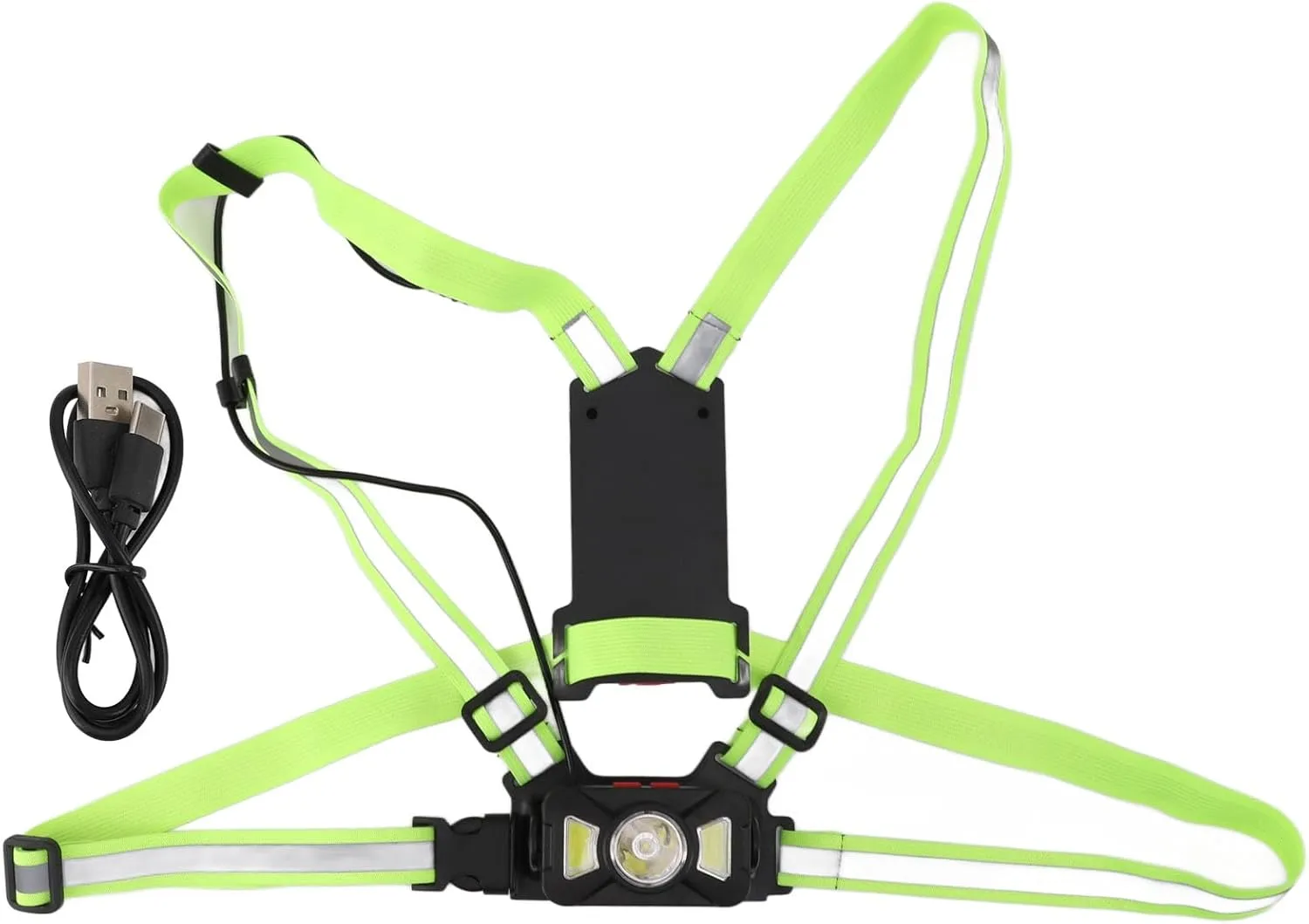 Running Lights for Runners, Adjustable Beam Night Reflective Vest, Rechargeable LED Chest Light for Walking