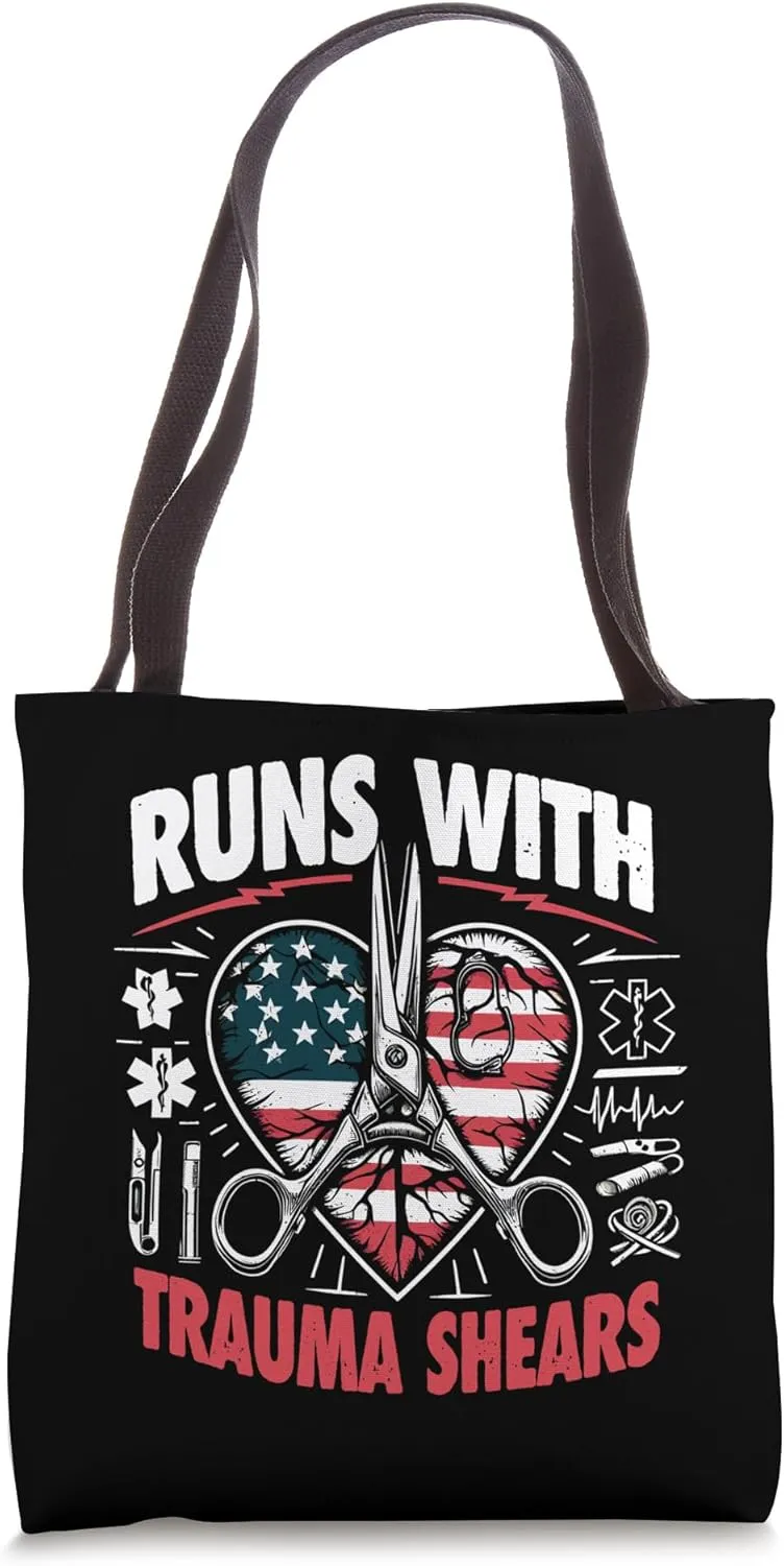 Runs With Trauma Shears Tote Bag