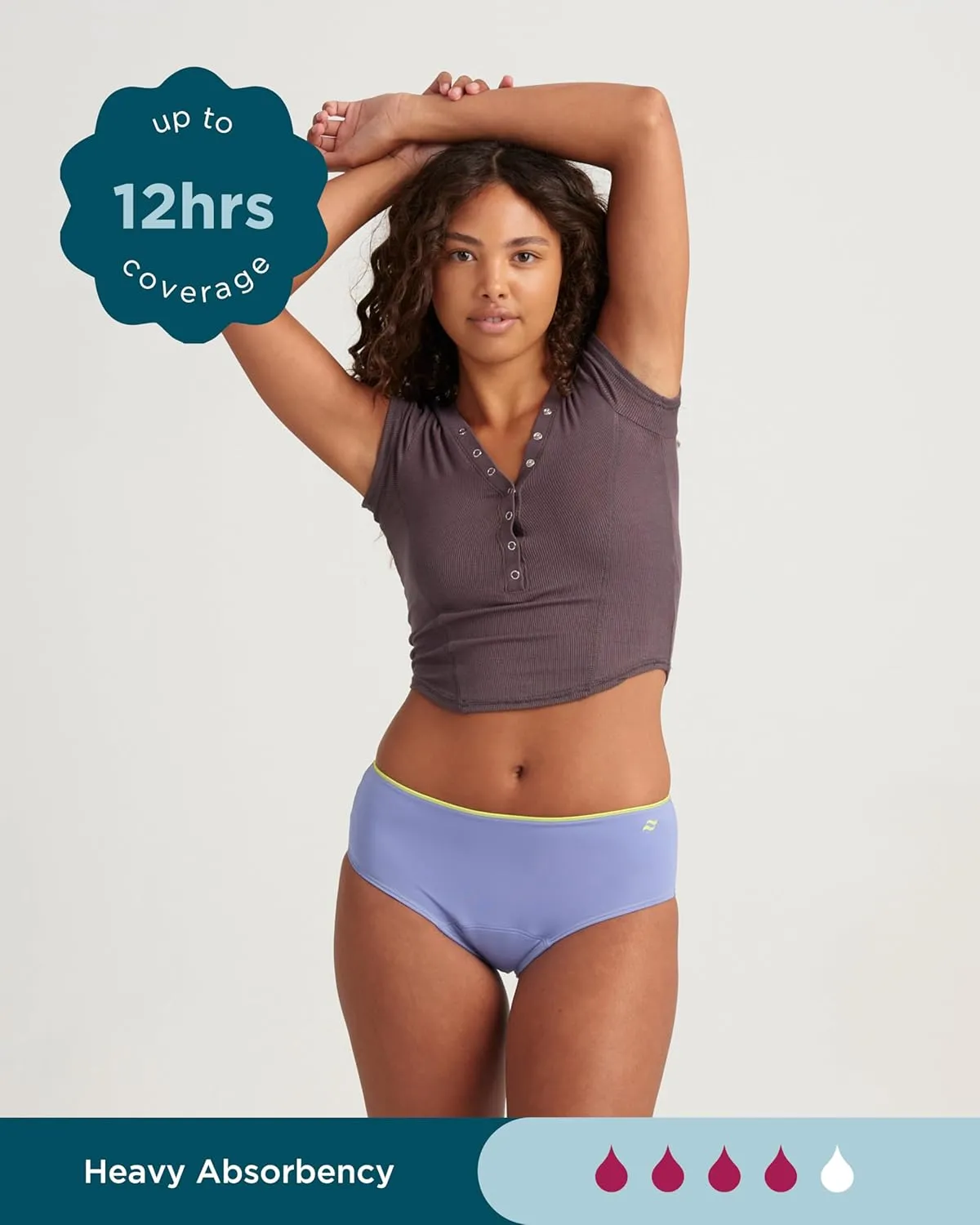 saalt Teen Brief Period Underwear - Leakproof Menstrual Underwear for Teen Girls - Full-Coverage Comfort