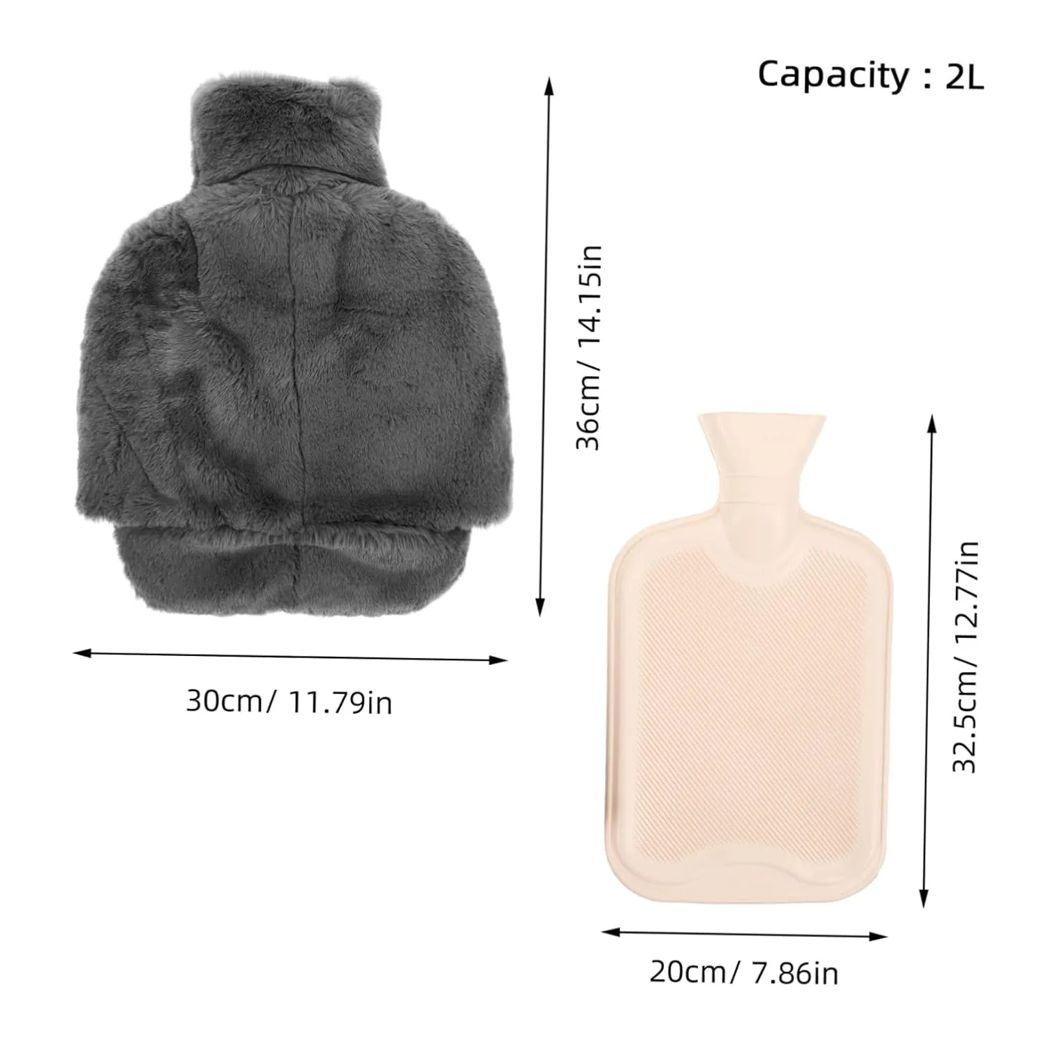 SAFIGLE Hot Water Bottle Cover Refillable 2l Plush Foot Warmer for Slippers Versatile Stylish for Winter