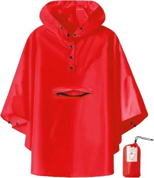 SaphiRose Lightweight Kids Rain Poncho Jacket Waterproof Outwear Rain Coat