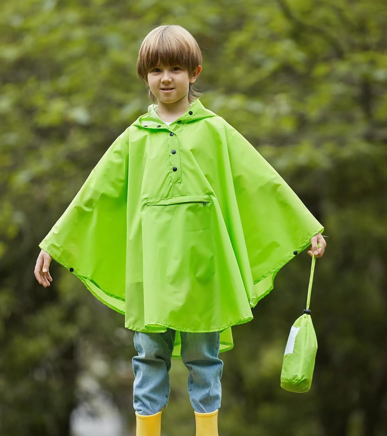 SaphiRose Lightweight Kids Rain Poncho Jacket Waterproof Outwear Rain Coat