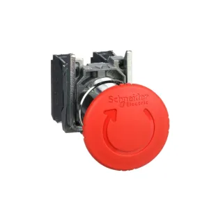 Schneider Electric - Harmony XB4 - Emergency Stop Button - Ø40 - Push Turn - Red - 1O 1F - Screws - XB4BS8445