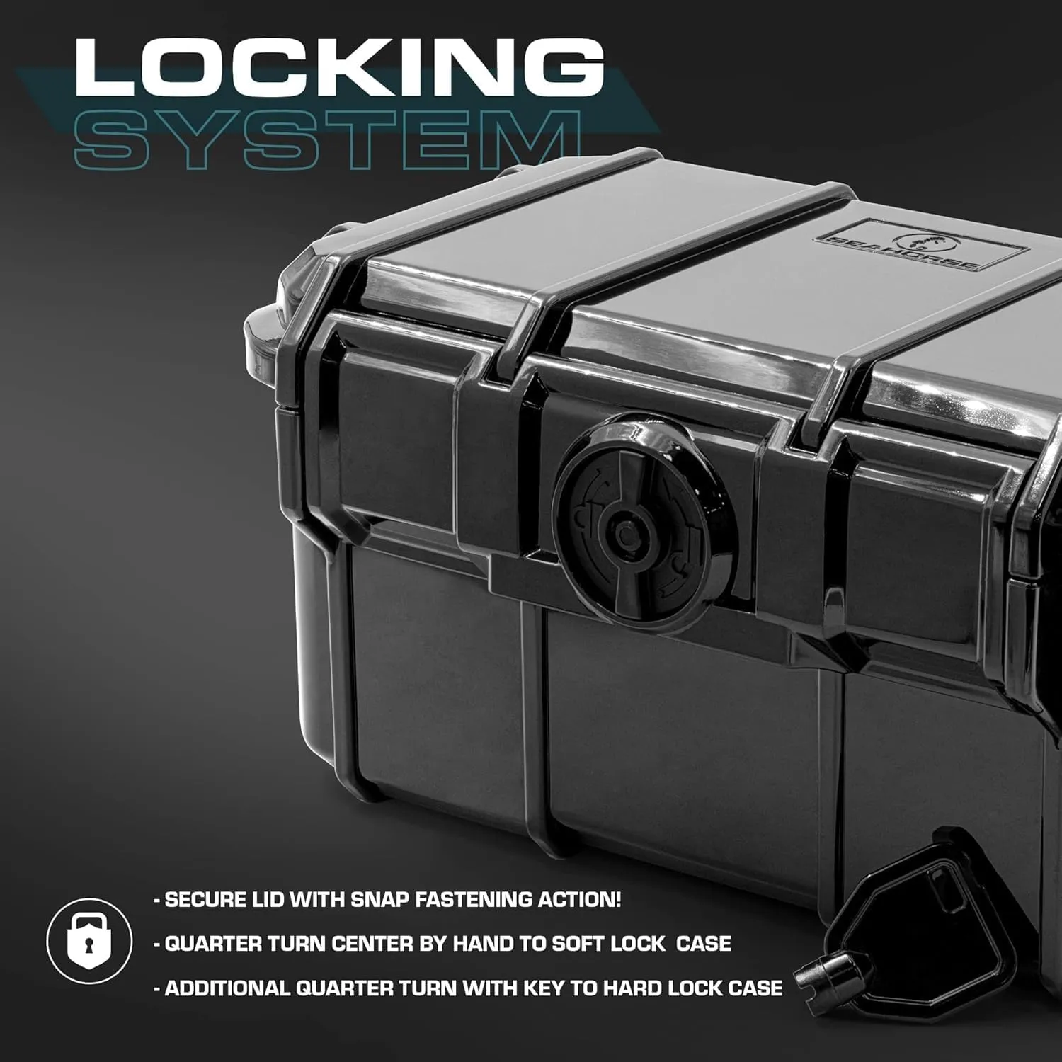 Seahorse 58 Portable Waterproof Dry Box Protective Case with Accuform Foam - Travel Safe/Mil Spec / IP67 Waterproof/USA Made - for Cameras, Ammunition, Rifle Ammo, Smell Proof