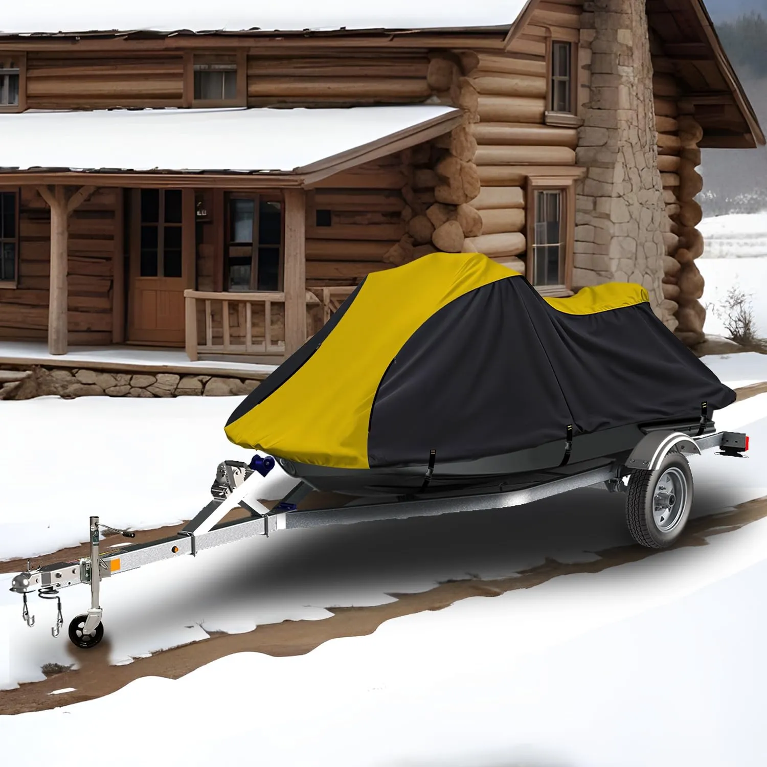Seal Skin Covers Heavy Duty Jet Ski Cover Marine Grade Waterproof UV Resistant PWC Cover for 2 Seater Compatible with Yamaha Sea-Doo Kawasaki fits 116"-125"