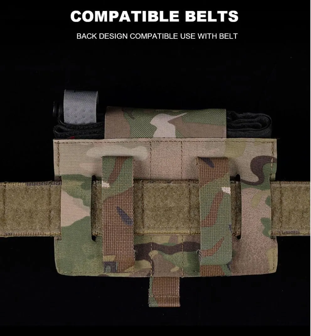Seal Tactical Medical Bag Quick Release Waist Belt Pack Hunting Vest Emergency Tools Pack Military Medical First Aid Kit (Black)