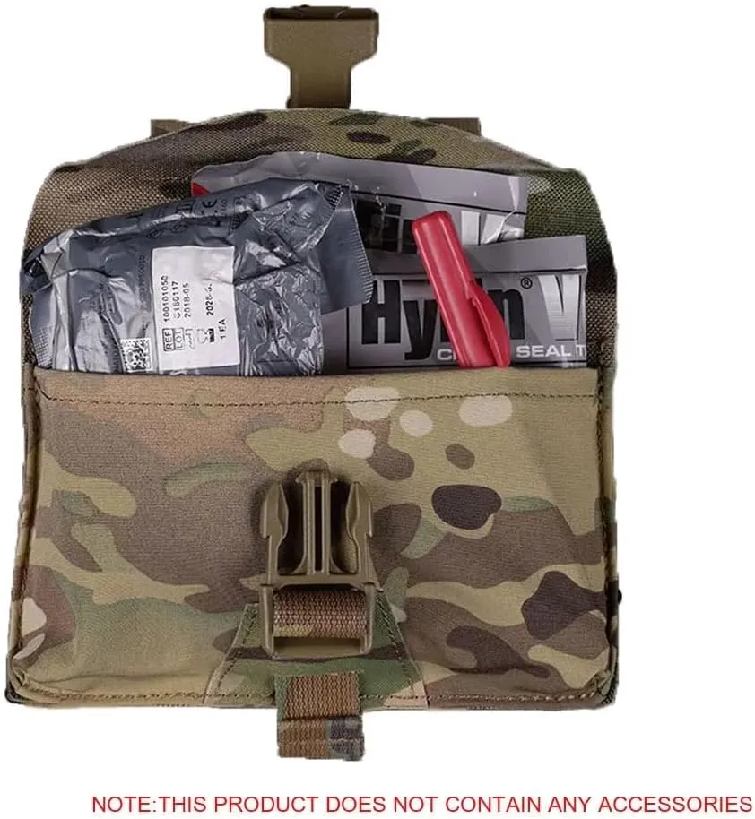 Seal Tactical Medical Bag Quick Release Waist Belt Pack Hunting Vest Emergency Tools Pack Military Medical First Aid Kit (Black)