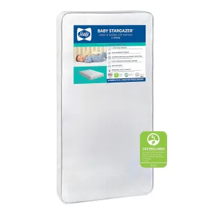 Sealy Baby Stargazer 2 Stage Waterproof Crib Mattress plus Toddler Bed Fit, Airy Comfort, 150 Extra Firm Coils, Non Toxic, GREENGUARD Gold Certified, Safety & Quality Tested, Made in USA, 52X28"