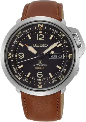 SEIKO Prospex Automatic 20 Bar Land Series Compass Brown Leather Sports Watch SRPD31K1