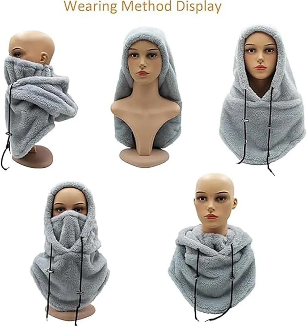 Sherpa Hood Ski Mask, Wildson Sherpa Hood, Sherpa Hood High Polar Velvet Ski Mask, Winter Balaclava for Cold Windproof