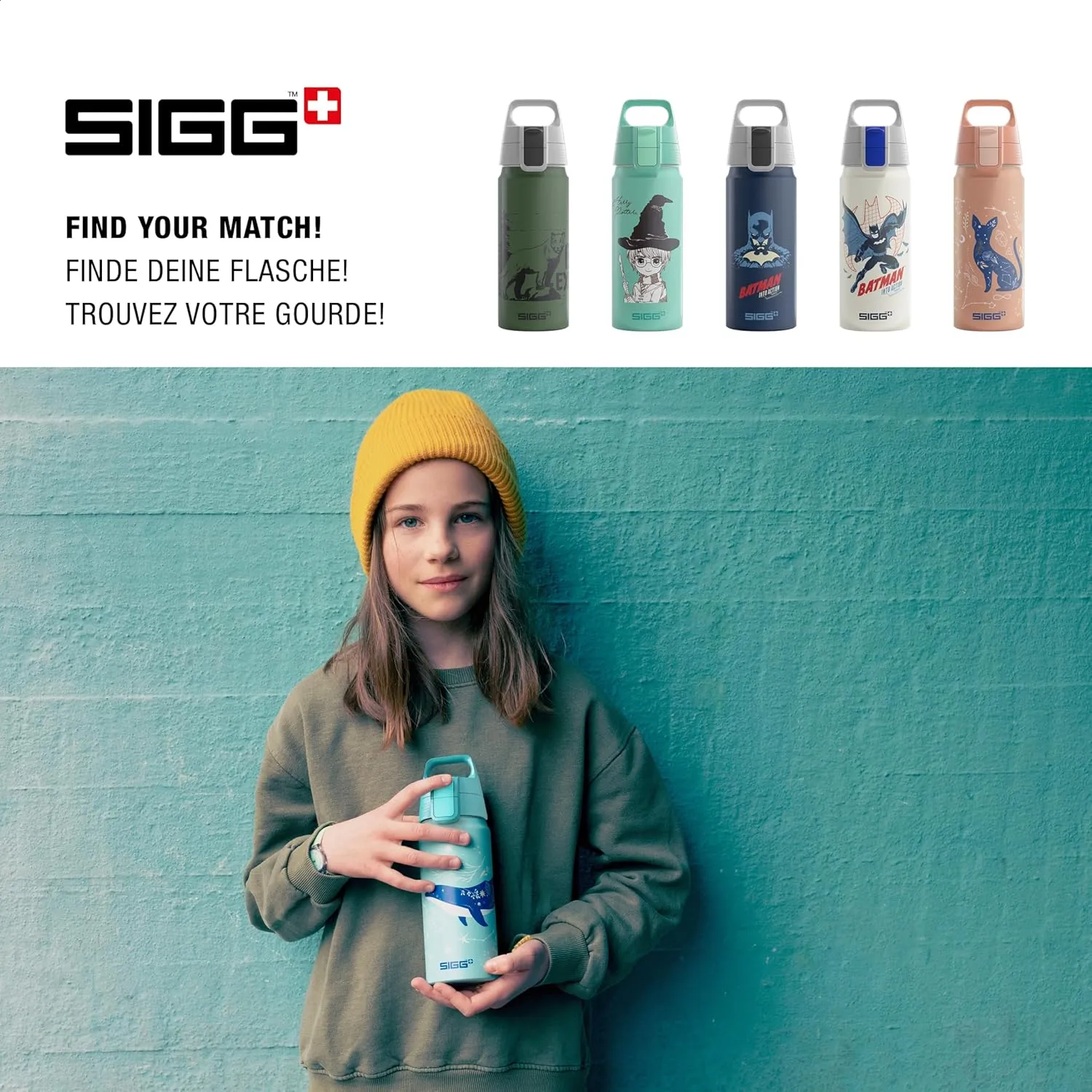 SIGG - Aluminium Water Bottle For Kids - WMB ONE Race - Suitable For Carbonated Drinks - Leakproof - Lightweight - BPA Free - Climate Neutral Certified - School & Sports - Glacier - 20 Oz