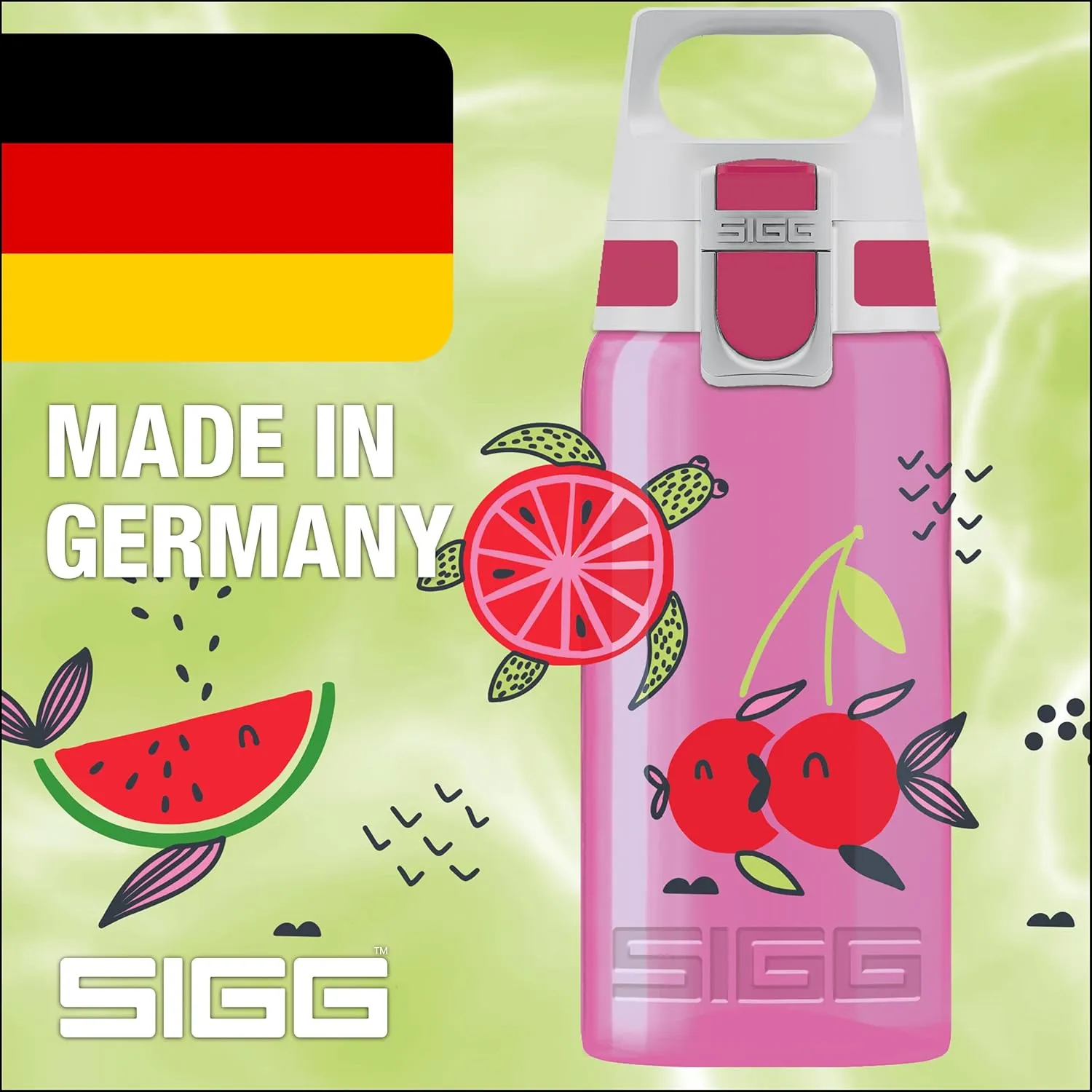 SIGG - Kids Water Bottle for School, Sports - VIVA ONE - Made in Germany - Dishwasher Safe - Carbonated Drinks - 17 Oz