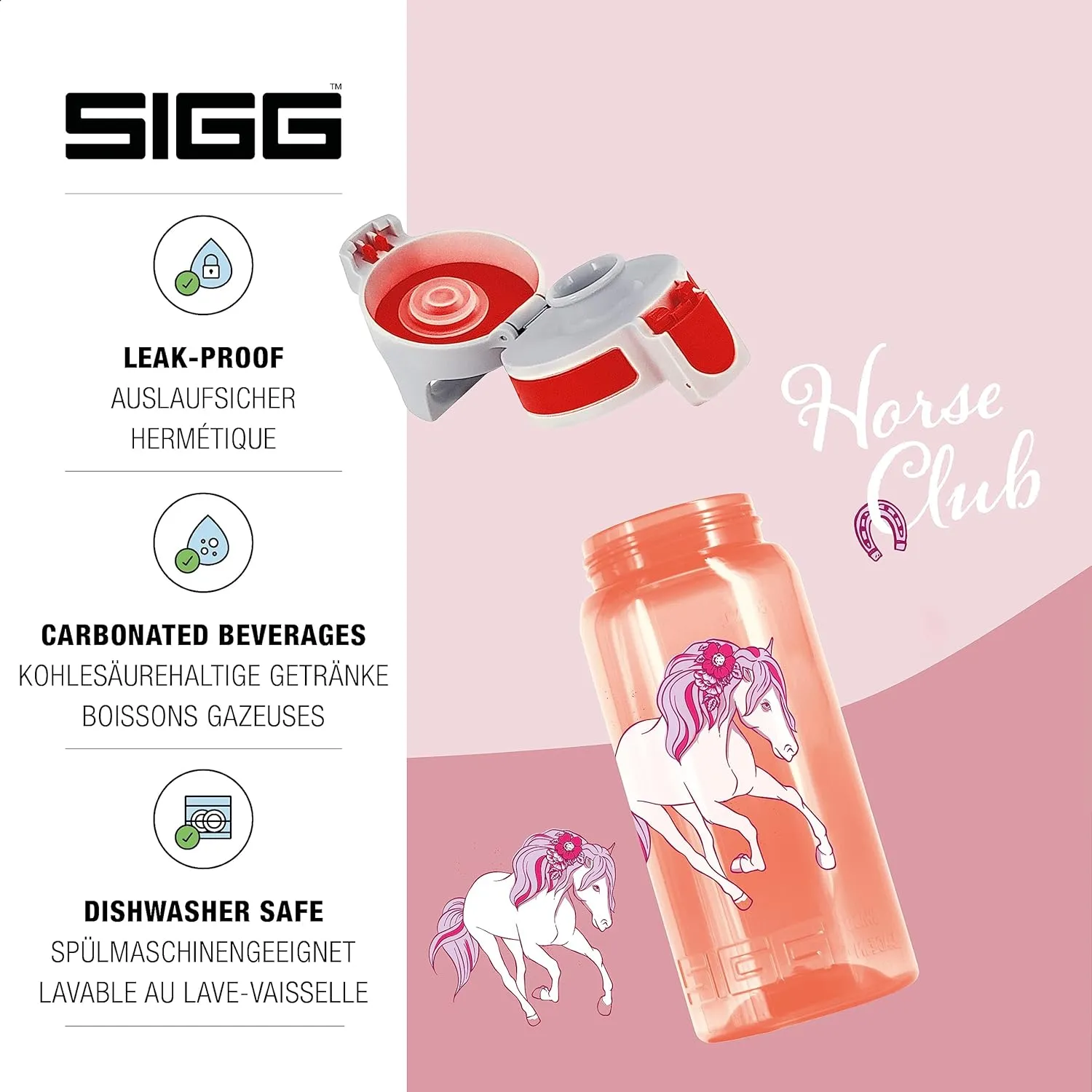 SIGG - Kids Water Bottle for School, Sports - VIVA ONE - Made in Germany - Dishwasher Safe - Carbonated Drinks - 17 Oz