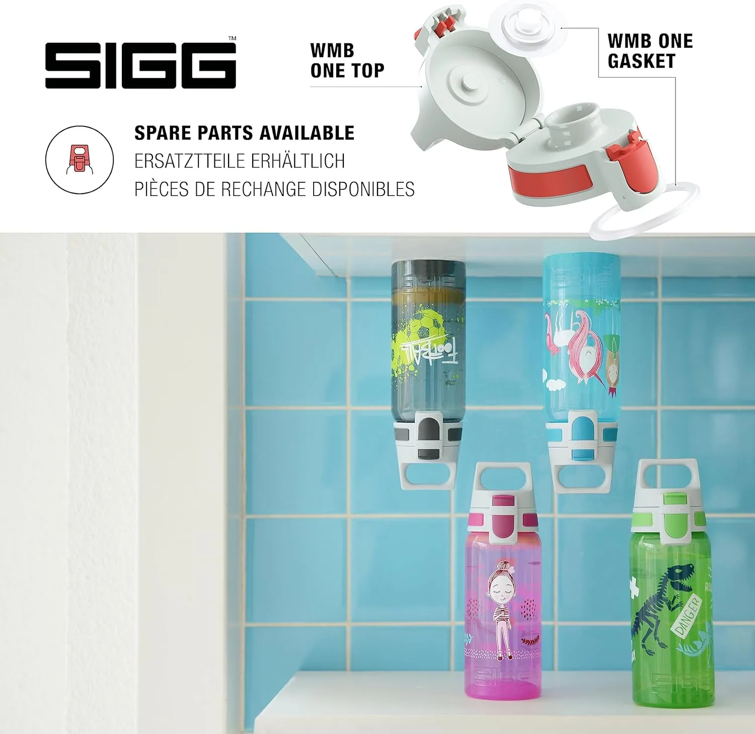 SIGG - Kids Water Bottle for School, Sports - VIVA ONE - Made in Germany - Dishwasher Safe - Carbonated Drinks - 17 Oz