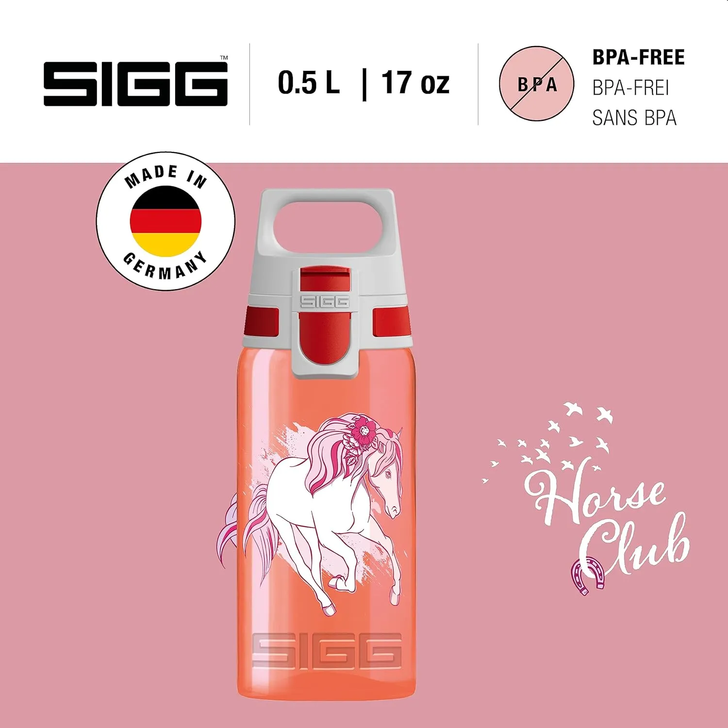 SIGG - Kids Water Bottle for School, Sports - VIVA ONE - Made in Germany - Dishwasher Safe - Carbonated Drinks - 17 Oz