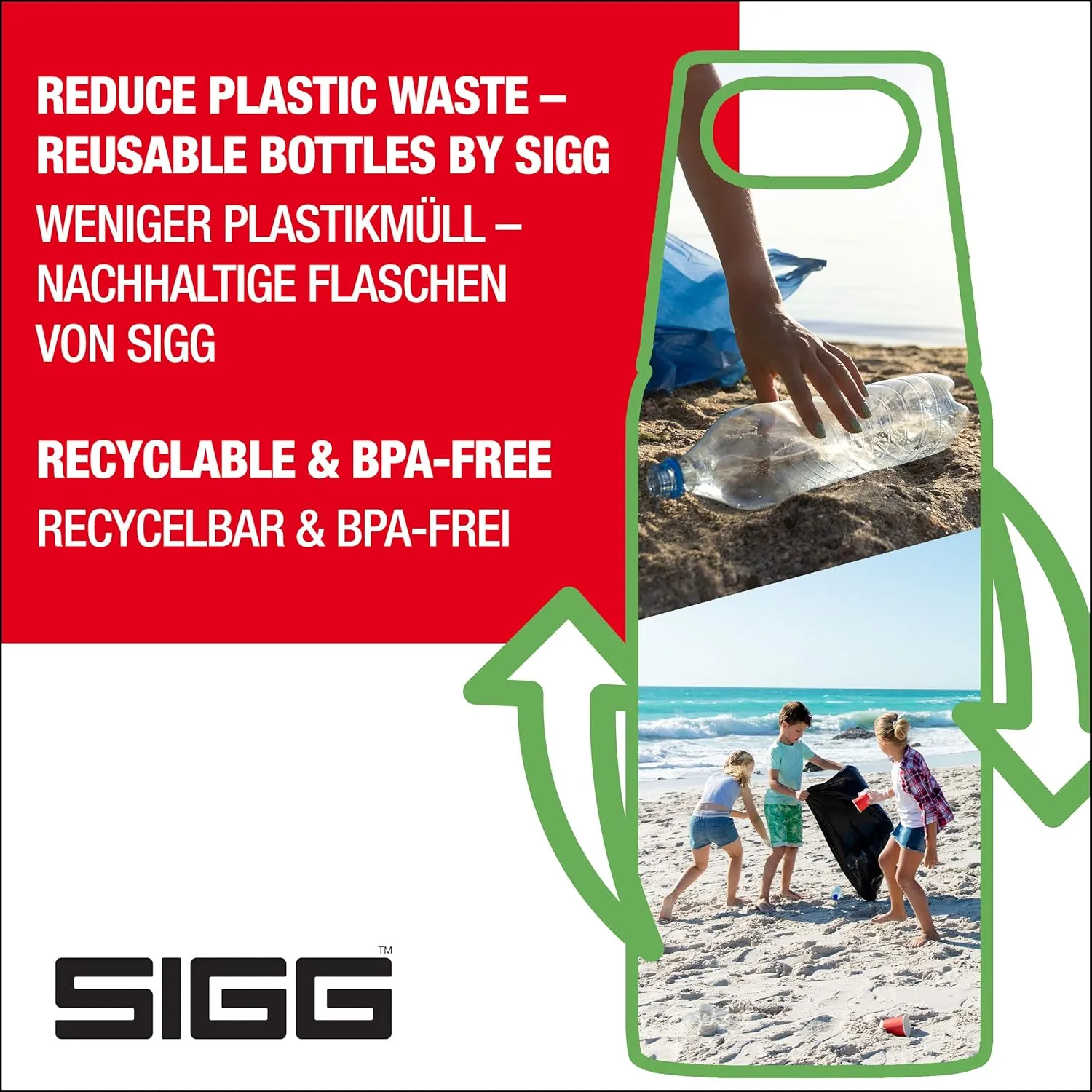 SIGG - Kids Water Bottle for School, Sports - VIVA ONE - Made in Germany - Dishwasher Safe - Carbonated Drinks - 17 Oz
