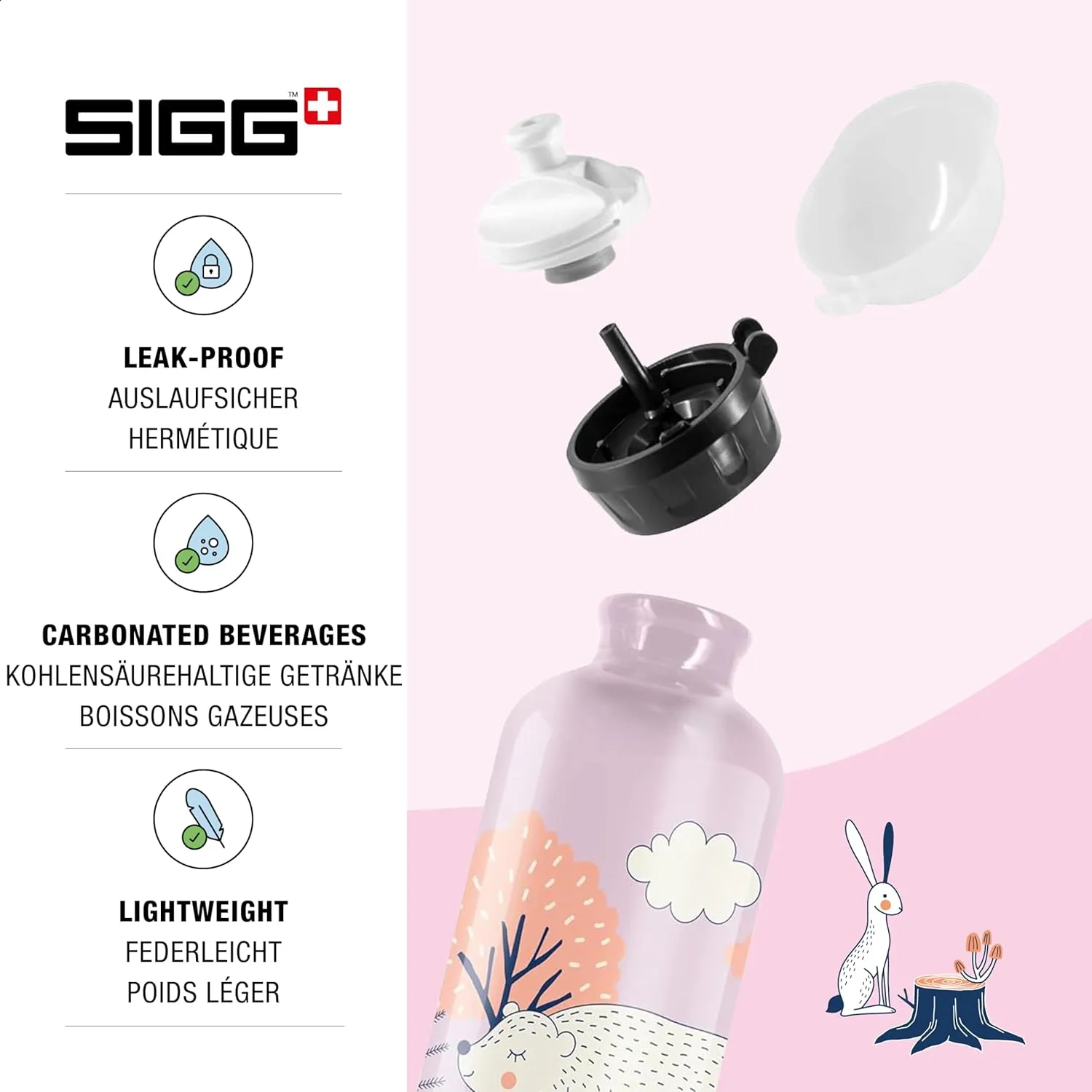 Sigg - Kids Water Bottle - KBT - Made in Switzerland - Neutral Taste - Leakproof - Lightweight - School, Sports - 14 Oz