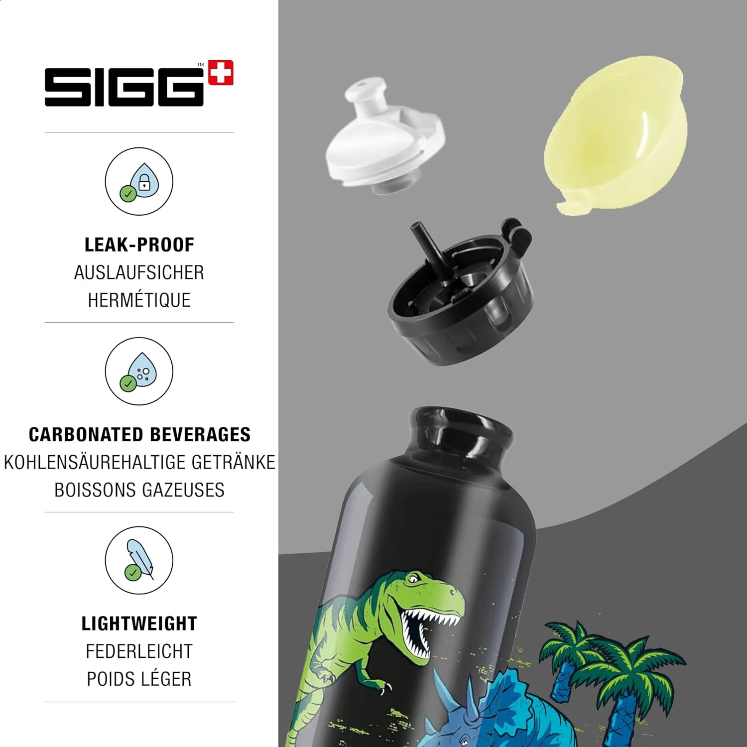 Sigg - Kids Water Bottle - KBT - Made in Switzerland - Neutral Taste - Leakproof - Lightweight - School, Sports - 14 Oz