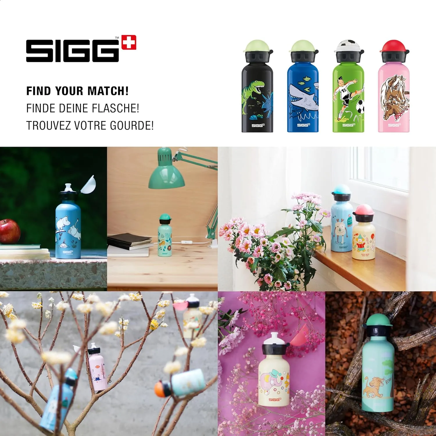 Sigg - Kids Water Bottle - KBT - Made in Switzerland - Neutral Taste - Leakproof - Lightweight - School, Sports - 14 Oz