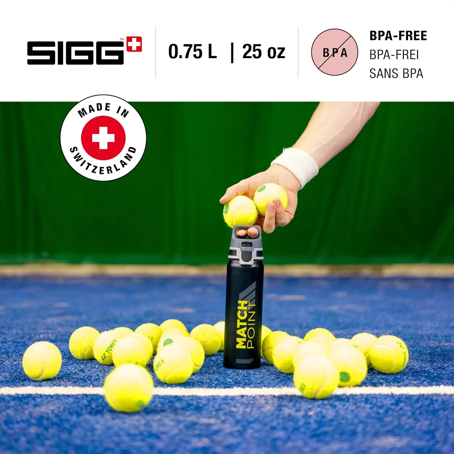 SIGG - Metal Water Bottle - WMB Pathfinder - Made in Switzerland - Carbonated Drinks - Wide Mouth - Lightweight - 34 Oz