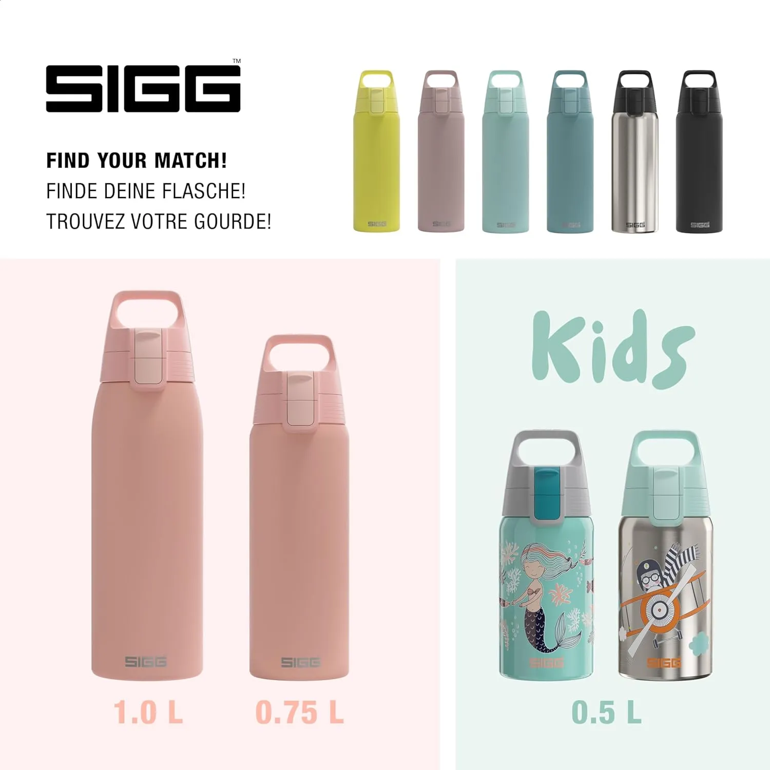 SIGG - Reusable Water Bottle - Shield ONE - Leakproof - Recyclable - BPA Free - Shy Pink - 25 Oz