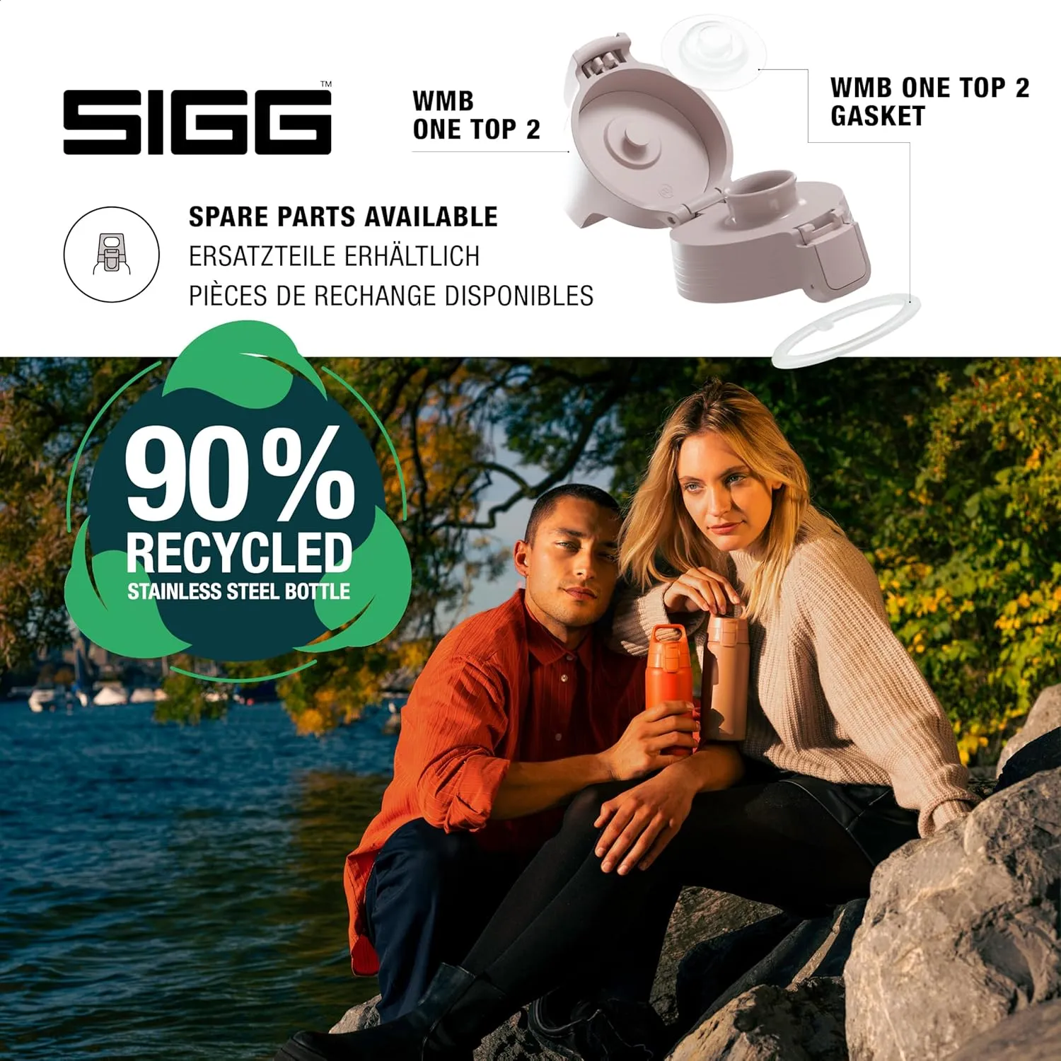 SIGG - Shield Therm- Stainless Steel Insulated Water Bottle - Carbonated Drinks, Leakproof, BPA Free, Recycled, 25, 34Oz