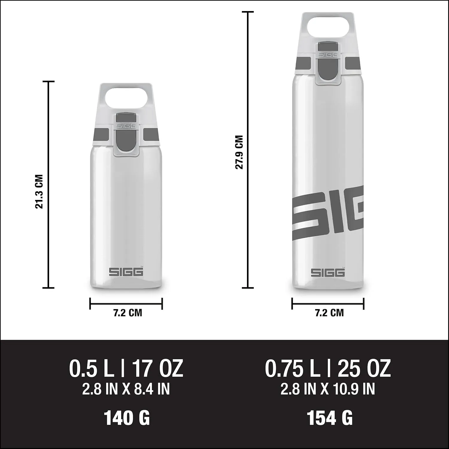 SIGG - Tritan Renew Transparent Water Bottle - Total Clear ONE MyPlanet - For Carbonated Beverages - Dishwasher Safe - With Fruit Strainer - Leakproof & Lightweight - BPA Free - 17 Oz / 25 Oz / 51 Oz