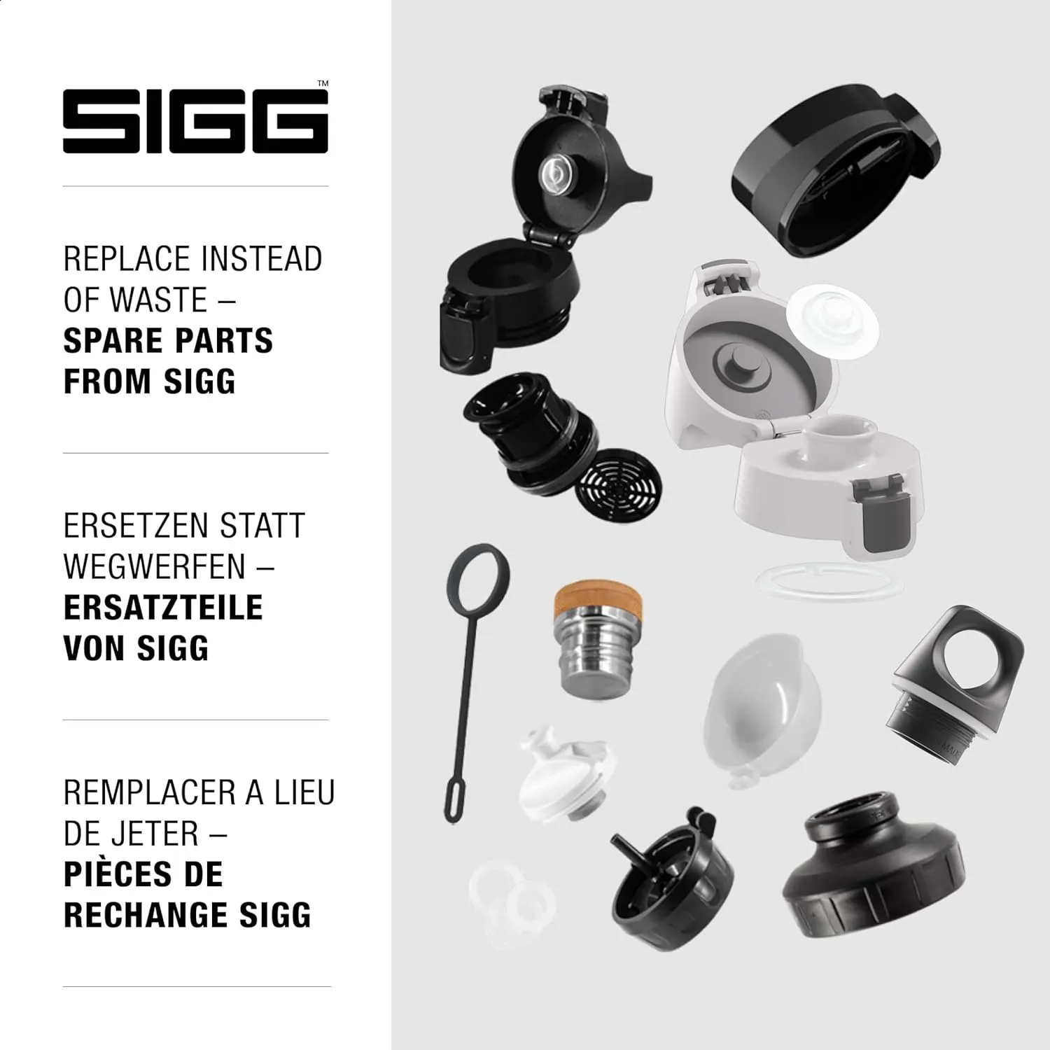 SIGG WMB ONE Top 2 One Eco Green Closure (One Size), Replacement Spare Part Drinking Bottle, One-Handed & Leak-Proof Closure Cap